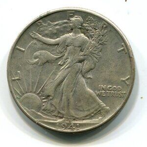 1941 USA Walking Liberty Half Dollar Coin (l7)